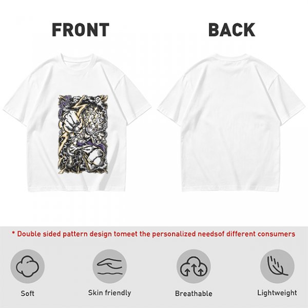 Olive Anime Graphic T-Shirt With Fist And Lightning Artwork