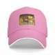 Black baseball cap with cartoon bear costume character in fiery cave print