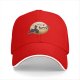 Black baseball cap with witch on broom silhouette against moon and birds