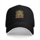Black Baseball Cap With Fantasy Dungeon Themed Graphic Print