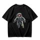 Olive T-Shirt with Floating Astronaut Graphic Print