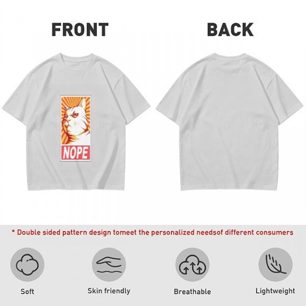 Olive Green T-Shirt With Grumpy Cat 'NOPE' Propaganda Print