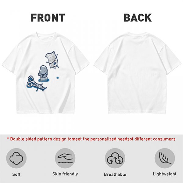 Olive T-Shirt With Rock Paper Scissors Cartoon Characters