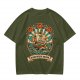 Olive T-shirt with Pirate Ship Homeward Bound Tattoo Style Print