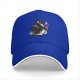 Black Baseball Cap With Cosmic Penguin Holding Ice Cream Print