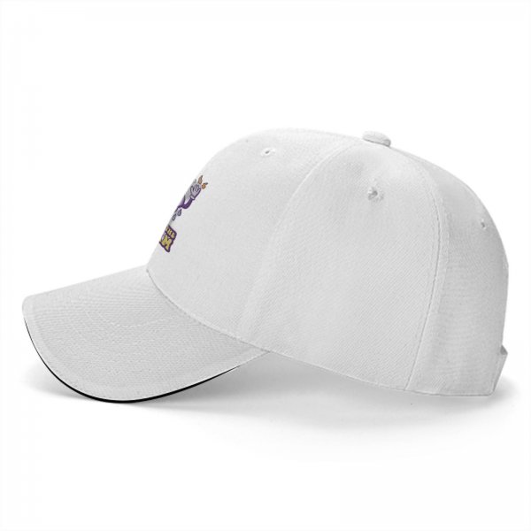 Black baseball cap with funny cloud rainbow storm graphic