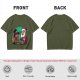 Olive T-Shirt with Santa and Thanksgiving Turkey Graphic