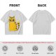 Olive Green T-Shirt With Cute Surprised Yellow Tabby Cat Graphic