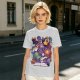 Olive T-Shirt With Cute Occult Monster And Spell Book Print