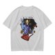 Olive T-Shirt With Skeletor Rock Guitarist Graphic Print