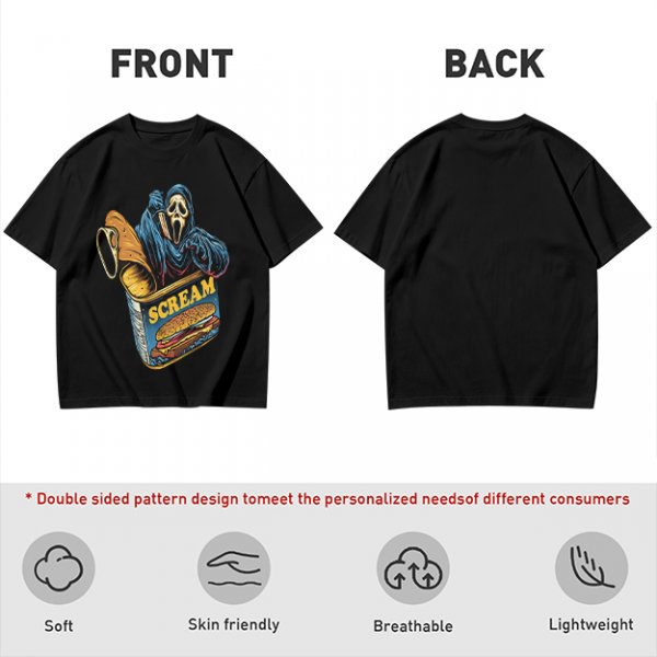 Olive T-Shirt With Ghostface In Scream Can Burger Artwork