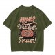 Olive green t-shirt with 'Humans? Whatever. Cats? Forever!' print