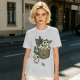 Olive T-shirt with Kodama Tree Spirits in Pocket and Leaves Print