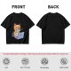 Olive T-Shirt With Cute Orange Cat Working On Laptop Print