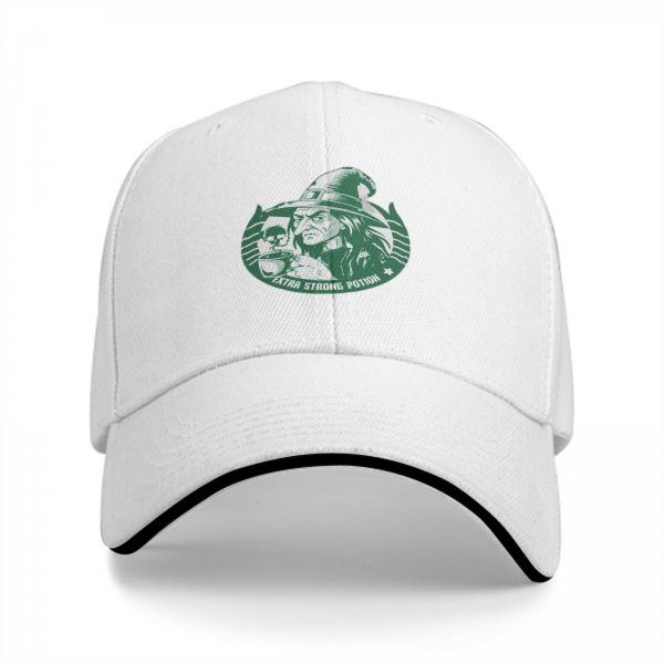 Black baseball cap with witch extra strong potion graphic