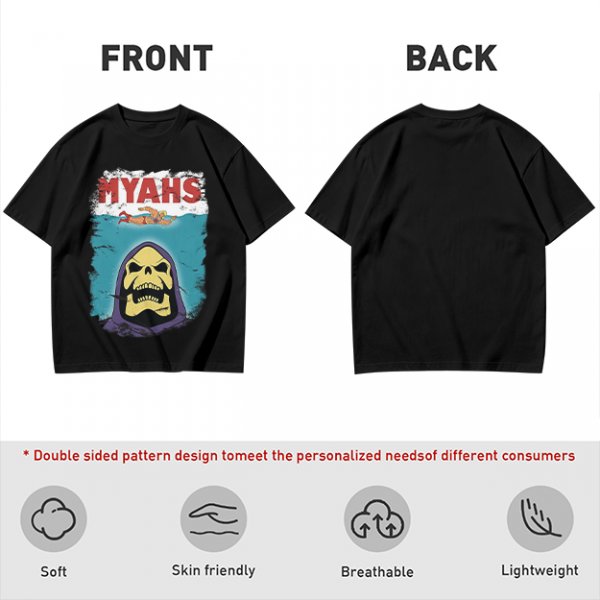 Olive Graphic T-Shirt with Skeletor Jaws Parody Art