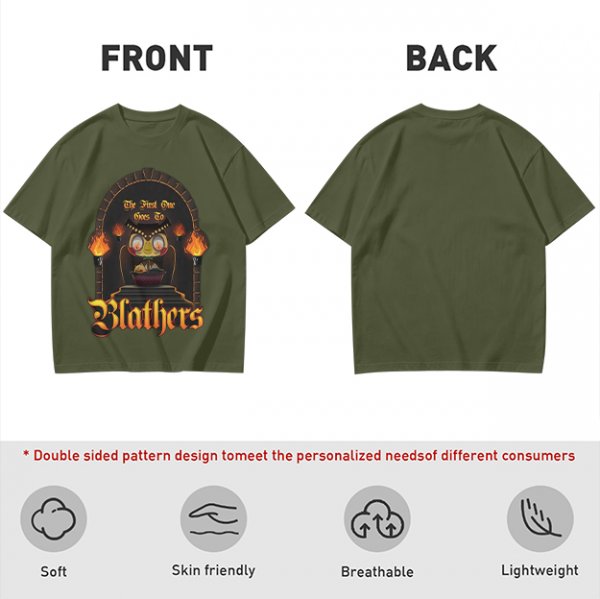 Olive T-Shirt with Gothic Blathers Themed Archway Print