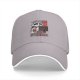 Black baseball cap with a tired raccoon office worker graphic
