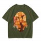 One Piece Portgas D. Ace Graphic Olive T-Shirt