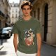 Olive green t-shirt with pumpkin ramen and ghost graphic print