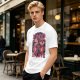 Olive graphic t-shirt with food is love and cartoon animal design