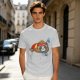 Olive green t-shirt with sleeping sloth graphic design