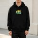 Black hoodie with retro sunset and 'Smile If You're Dead Inside' print