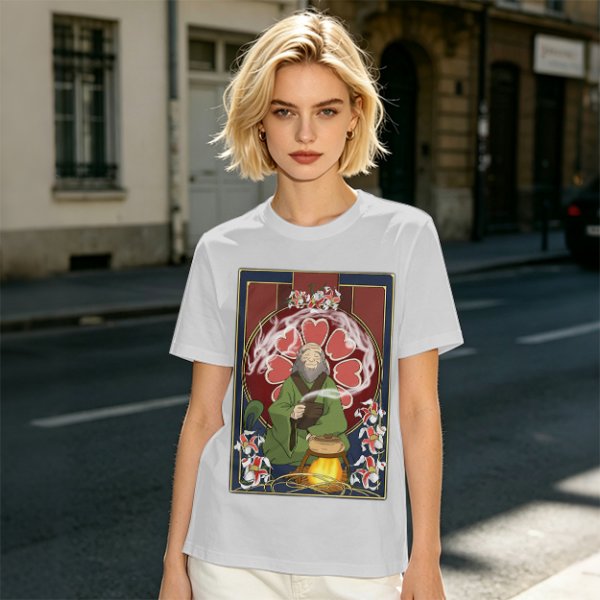 Olive T-shirt with Iroh from Avatar: The Last Airbender Tea Art Print