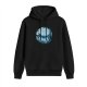 Black hoodie with forest spirit kodama graphic print