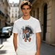 Olive t-shirt with retro coffee pot cartoon and Good Morning text