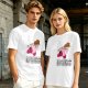 Olive t-shirt with Kirby holding knife and cake, text Calm Down I'm Only Here For The Cake