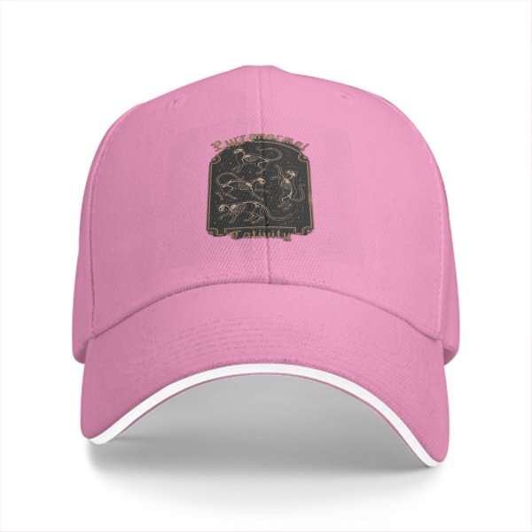 Black baseball cap with Purranormal Cativity cat skeleton graphic