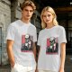 Olive T-shirt with Skeleton Drinking Coffee Must Drink Coffee Print