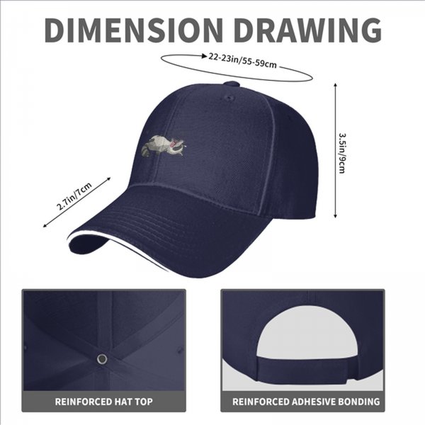 Black Baseball Cap With Playful Yawning Raccoon Graphic