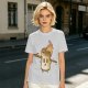 Olive T-Shirt With Surprised Burning Marshmallow Graphic