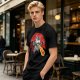 Olive T-Shirt With Laser Beam Shooting Cat Graphic