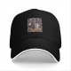 Black Baseball Cap with Fantasy Dark Sorcerer Graphic Print