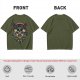 Olive Green Swordsman Skull Graphic Short Sleeve T-Shirt