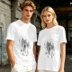 Olive T-shirt with Dancing Skeleton Graphic Print