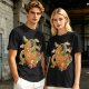 Olive T-Shirt With Japanese Ramen Dragon Artwork