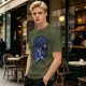 Olive T-Shirt with Skeletor Dark Fantasy Graphic Print