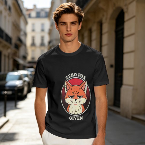 Olive T-Shirt With Zero Fox Given Grumpy Fox Graphic Print