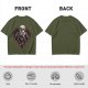 Olive T-shirt with Nosferatu Vampire in Red Heart Frame