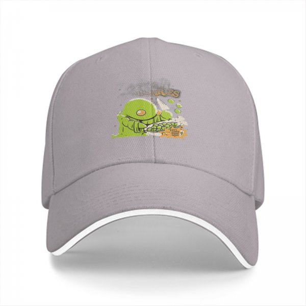 Black baseball cap with green chocobo cooking peas graphic