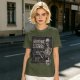 Olive t-shirt with skeleton teacher and 'Everything Is Terrible' print