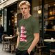 Oversized Olive Anime Themed T-Shirt With Eat Sleep Anime Repeat Print