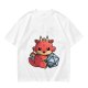 Cute Red Dragon Holding D20 Dice Graphic T-Shirt