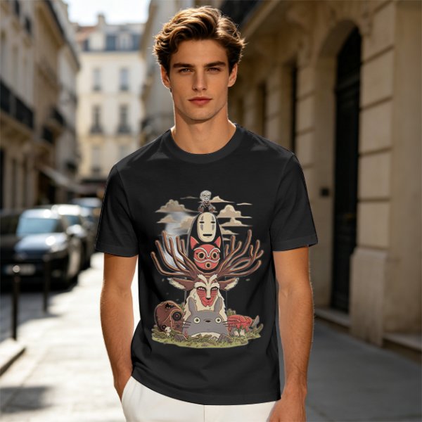 Studio Ghibli Spirited Away Princess Mononoke Totoro Character T-Shirt Art