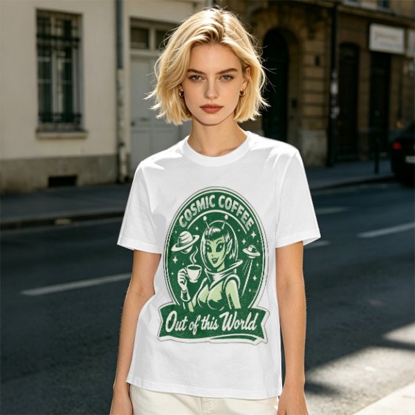 Cosmic Coffee Out of this World Alien T-Shirt