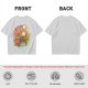 Olive Green T-Shirt with Whimsical Nature Floral and Rock Art Print